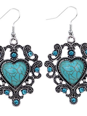 Yazilind-Tibetan-Silver-Heart-Turquoise-Inlay-Crystal-Hollow-Out-Hook-Drop-Dangle-Earrings-for-Women-0