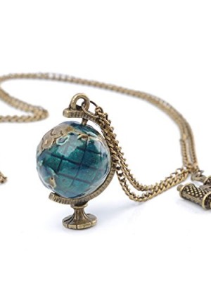 Zehui-Fashion-Jewelry-Vintage-Bronze-Globe-Telescope-Charm-Necklace-Pendant-0