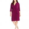 NY-Collection-Womens-Plus-Size-B-Slim-34-Sleeve-Solid-ITY-Dress-Dark-Purple-2X-0
