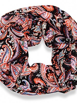Peach-Couture-Womens-Damask-Print-Infinity-Loop-Scarves-Black-0