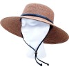 Sloggers-442DB01-Womens-Wide-Brim-Braided-Sun-Hat-with-Wind-Lanyard-Dark-Brown-Rated-UPF-50-Maximum-Sun-Protection-0