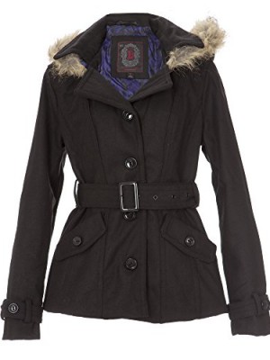 8006-Dollhouse-Classic-Womens-Faux-Wool-Belted-Coat-with-Faux-Fur-Trim-Hood-in-Black-Size-2X-0