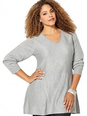 Avenue-Womens-Seamed-Pullover-Sweater-1820-Light-Grey-0