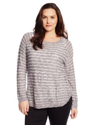 BB-Dakota-Womens-Plus-Size-Shyla-Shadow-Stripe-Sweater-GreyWhite-1X-0