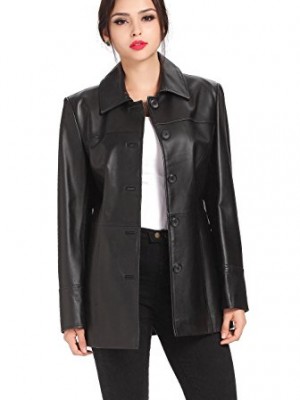 BGSD-Womens-Megan-Button-Front-Lambskin-Leather-Car-Coat-Black-Plus-3X-0