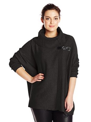 Calvin-Klein-Womens-Plus-Size-Sweater-Cape-with-Buckle-Black-23X-0