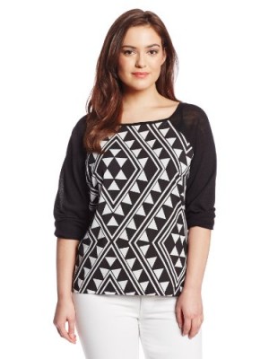 Calvin-Klein-Womens-Printed-Colorblock-Sweater-BlackWinter-White-2X-0