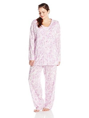 Carole-Hochman-Womens-Plus-Size-3-Piece-Pajama-Set-Mosaic-Paisley-Purple-2X-0