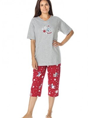 Dreams-And-Company-Womens-Plus-Size-2-Piece-Capri-Pajamas-Classic-Red-0