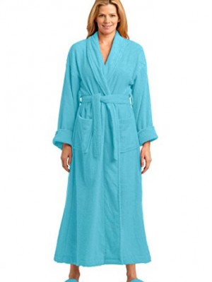 Dreams-And-Company-Womens-Plus-Size-Long-Terry-Robe-With-Free-Matching-Slippers-0