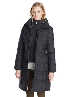 Ellen-Tracy-Outerwear-Womens-Belted-Down-Coat-Black-Small-0