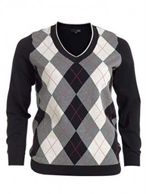 Ellos-Womens-Plus-Size-Sweater-in-soft-cotton-with-Argyle-pattern--BLACK-0