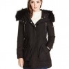 French-Connection-Womens-Anorak-with-Soft-Faux-Fur-Trimmed-Hood-Black-Medium-0