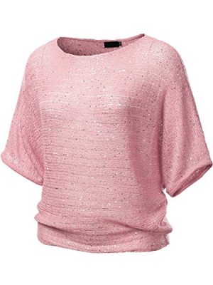 JTOMSON-PLUS-Womens-Dolman-Sleeve-Thin-Knit-Sweater-w-Sequins-Plus-Size-0