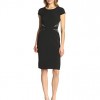 Jones-New-York-Womens-Cap-Sleeve-Print-Detail-Dress-Black-14-0