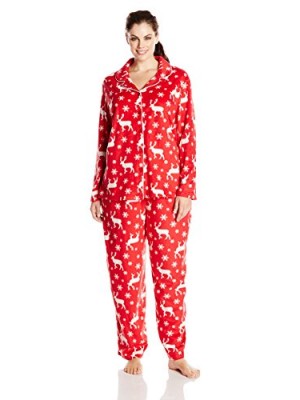 Karen-Neuburger-Womens-Plus-Size-Plus-Sized-Long-Sleeved-Minky-Fleece-Girlfriend-Pajama-Set-In-Holiday-Red-Moose-Print-Red-2X-0
