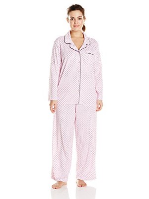Karen-Neuburger-Womens-Plus-Size-Plus-Sized-Long-Sleeved-Pink-Dot-Interlock-Girlfriend-Pajama-Set-DotPink-2X-0
