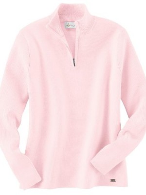 Ladies-Half-Zip-Mock-Neck-Sweater-Color-Powder-Pink-Size-2X-Large-0