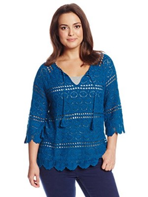 Lucky-Brand-Womens-Plus-Size-Sapphire-Crochet-Tunic-Sweater-Blue-Sapphire-2X-0
