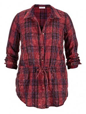 Maurices-Womens-Plus-Size-Plaid-Tunic-With-Drawstring-Waist-3-Lipstick-Red-Combo-0
