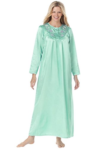 Only Necessities Women's Plus Size Brushed back satin night gown (SEA ...