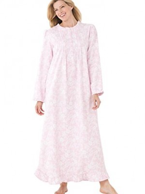 Only-Necessities-Womens-Plus-Size-Cotton-Flannel-Print-Gown-PINK-FLORAL1X-0