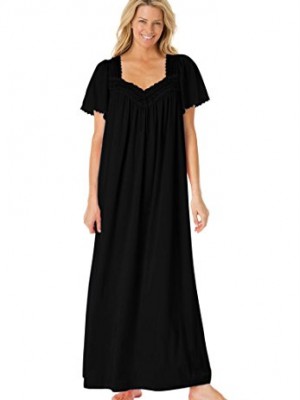 Only-Necessities-Womens-Plus-Size-Full-sweep-nightgown--BLACK1X-0