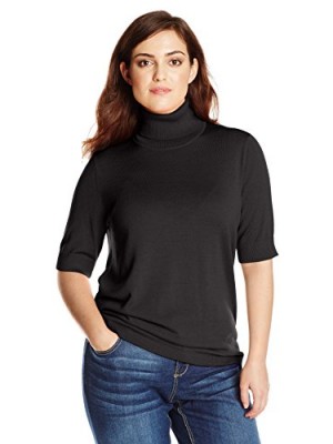 Pendleton-Womens-Plus-Size-Mariana-Elbow-Sleeve-Turtleneck-Sweater-Black-1X-0
