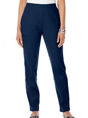 Roamans-Womens-Plus-Size-Petite-Classic-Soft-Knit-Pants-Navy3X-0