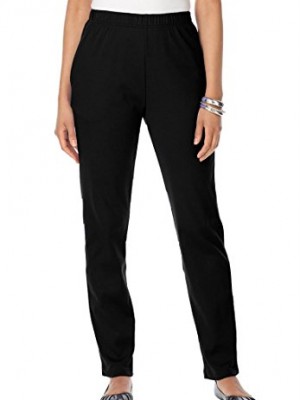 Roamans-Womens-Plus-Size-Tall-Classic-Soft-Knit-Pants-BlackM-0