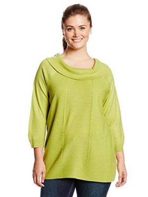 Sag-Harbor-Womens-Plus-Size-Marilyn-Neck-Cashmerlon-Sweater-Evergreen-2X-0