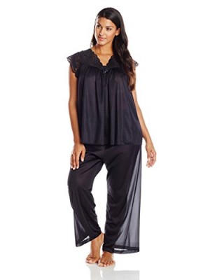 Shadowline-Womens-Plus-Size-Silhouette-Short-Cap-Sleeve-Pajama-Set-Black-1X-0