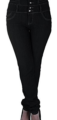Style-C760P-Plus-Size-High-Waist-Elastic-Waist-Butt-Lift-Skinny-Leg-Jeans-in-Black-Size-18-0