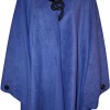 WearAll-Womens-Plus-Size-Fur-Collar-Poncho-Cape-Blue-One-Size-0