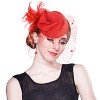Women-Feather-Veil-Netting-Wool-Felt-Fascinator-Cocktail-Hat-Wedding-Party-A251-Red-0