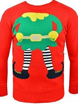 Womenmen-Unisex-Christmas-Knit-Jumpers-X-mas-Printed-Long-Sleeve-Sweaters-68-Tinker-BellRed-0