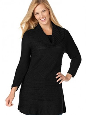 Womens-Plus-Size-Pullover-funnel-neck-sweater-with-front-cable-pattern-0