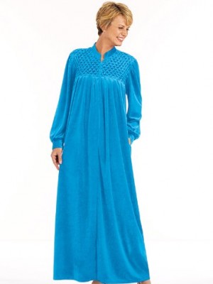 Zip-Front-Velour-Robe-Color-Turquoise-Size-4X-0